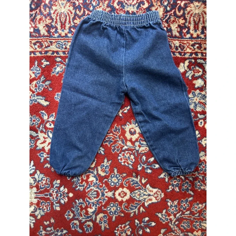 Vintage Basic Editions Toddler Denim Jeans Dark Wash Size 2T Elastic Waist
